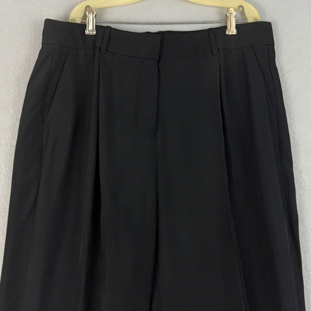 J.Crew Essential Pant Black Wide Leg Pleated High Rise Trousers Womens 12 - Picture 3 of 13